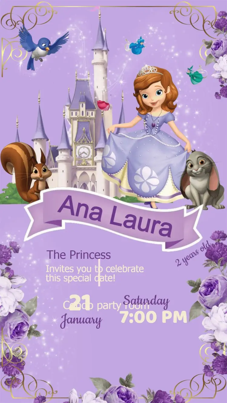 Princess Sofia Birthday Invitation