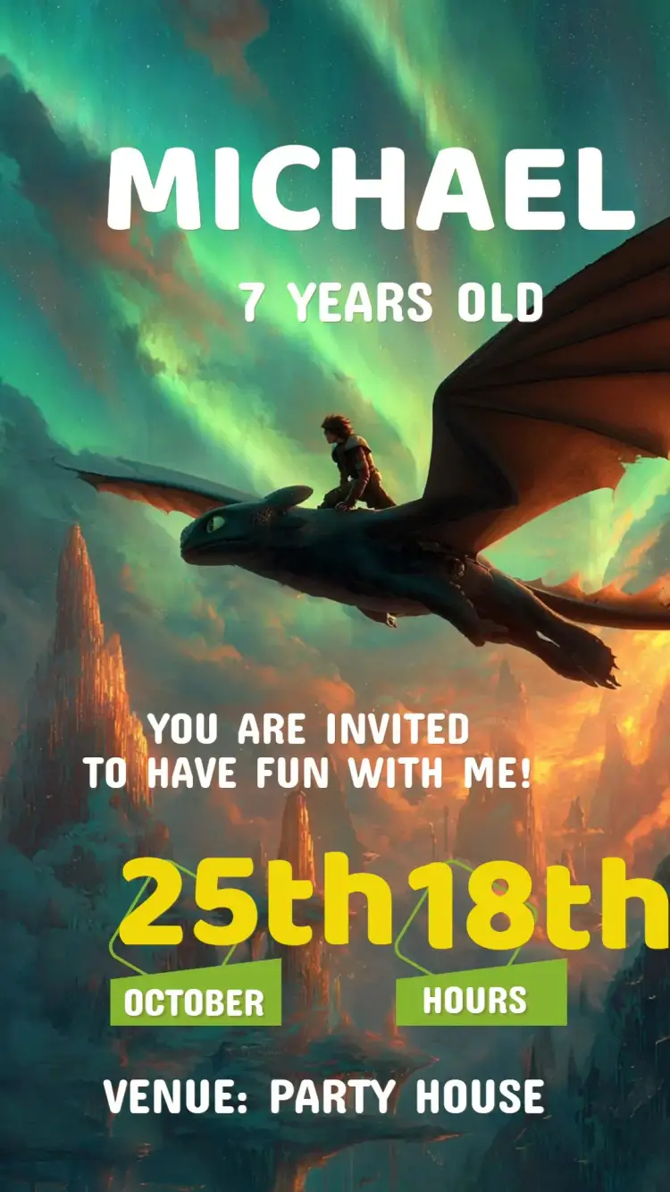 Birthday Invitation How to Train Your Dragon