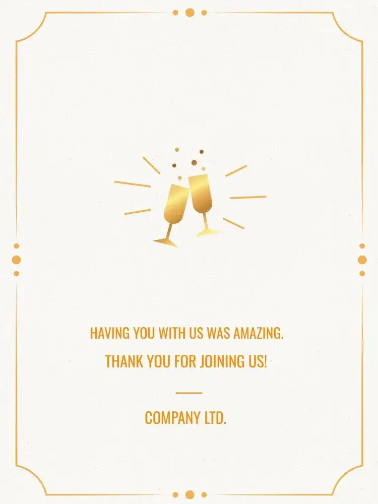 Thank You Card For Elegant Clear Participation