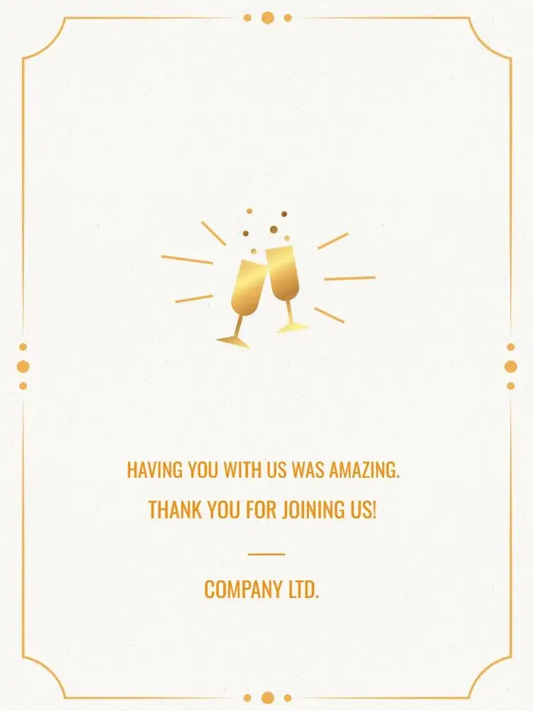 Invitation Thank You Card For Elegant Clear Participation – Card theme elegant, classic, golden, minimalist, formal, modern
