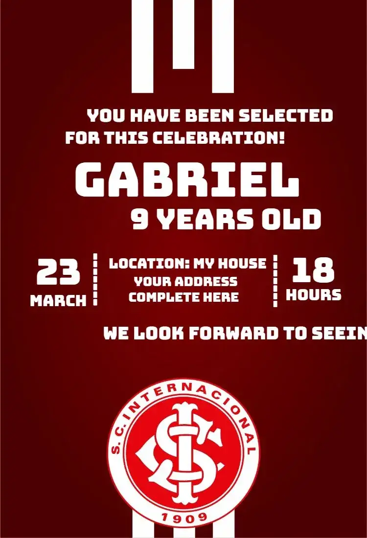 Invitation International 3 – Birthday theme soccer, contemporary, colorful, dynamic, sporty