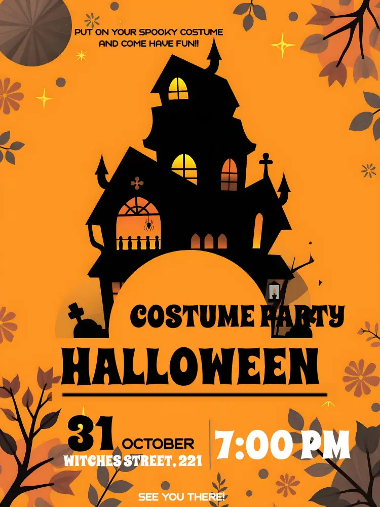 Invitation Ghost Halloween Party – Commemorative Dates theme scary, fun, colorful, themed, whimsical, noir
