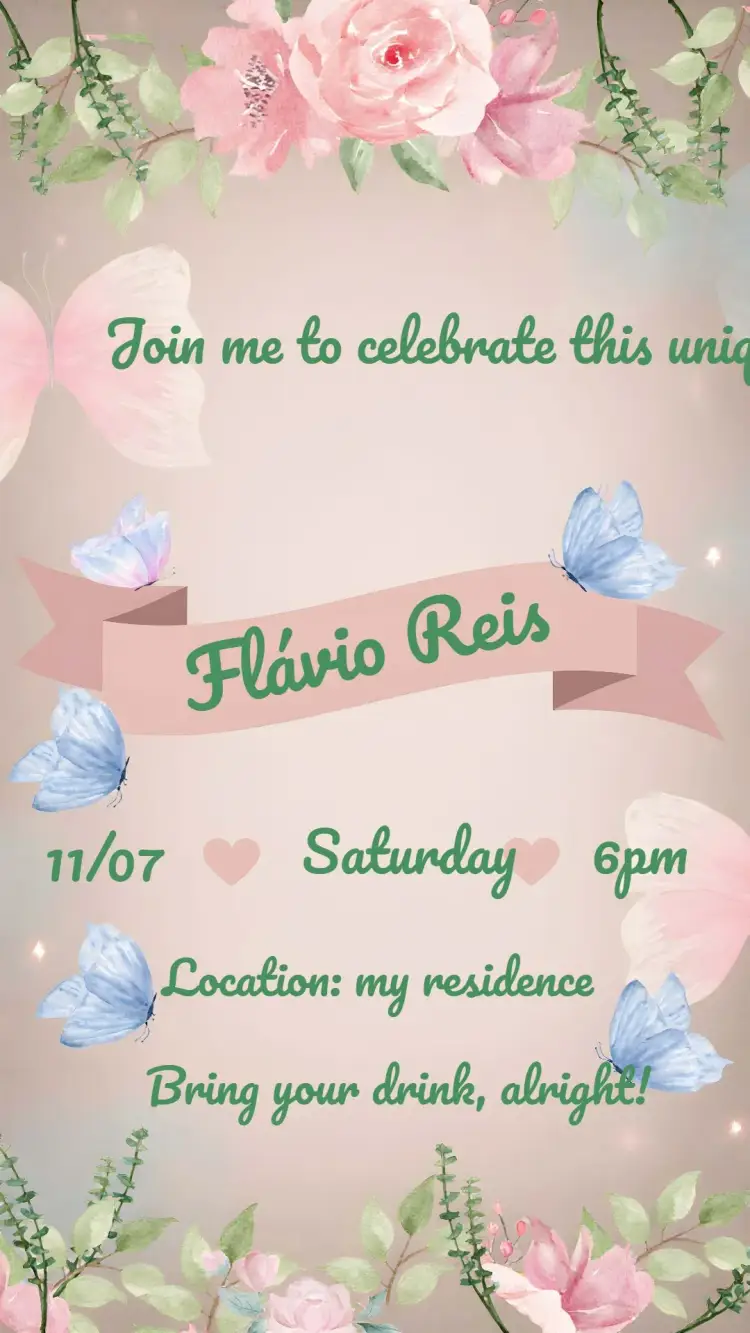 Invite Blue Floral editable and customizable