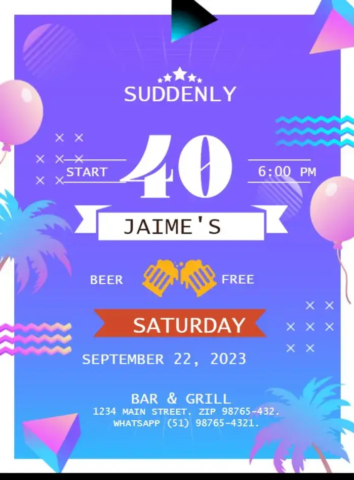Invitation Repente 40 Classic Celebration – Sweet 15 theme classic, elegant, red, dark, masculine