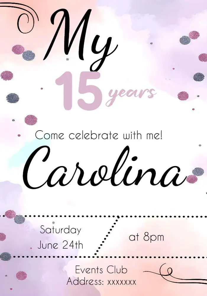 Invitation Red 15th Birthday – Sweet 15 theme vibrant red, modern, elegant, minimalist, festive, graphic