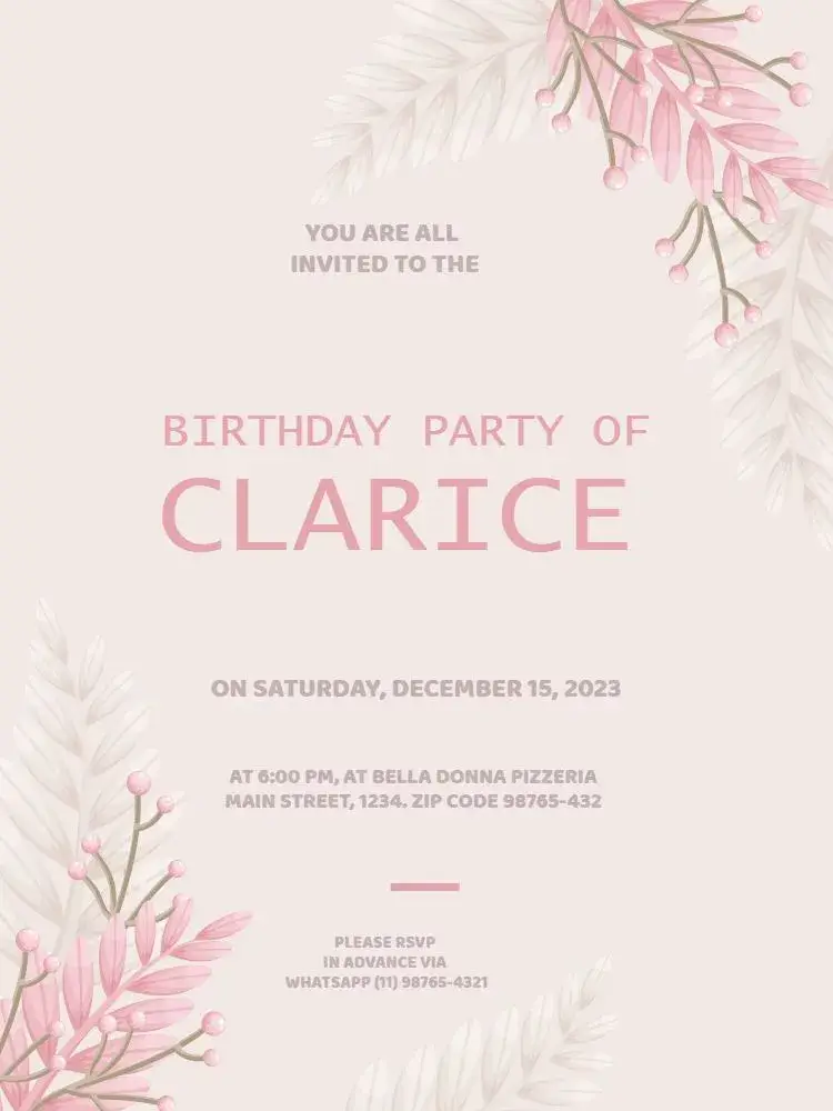 Delicate Pink Celebration invitation