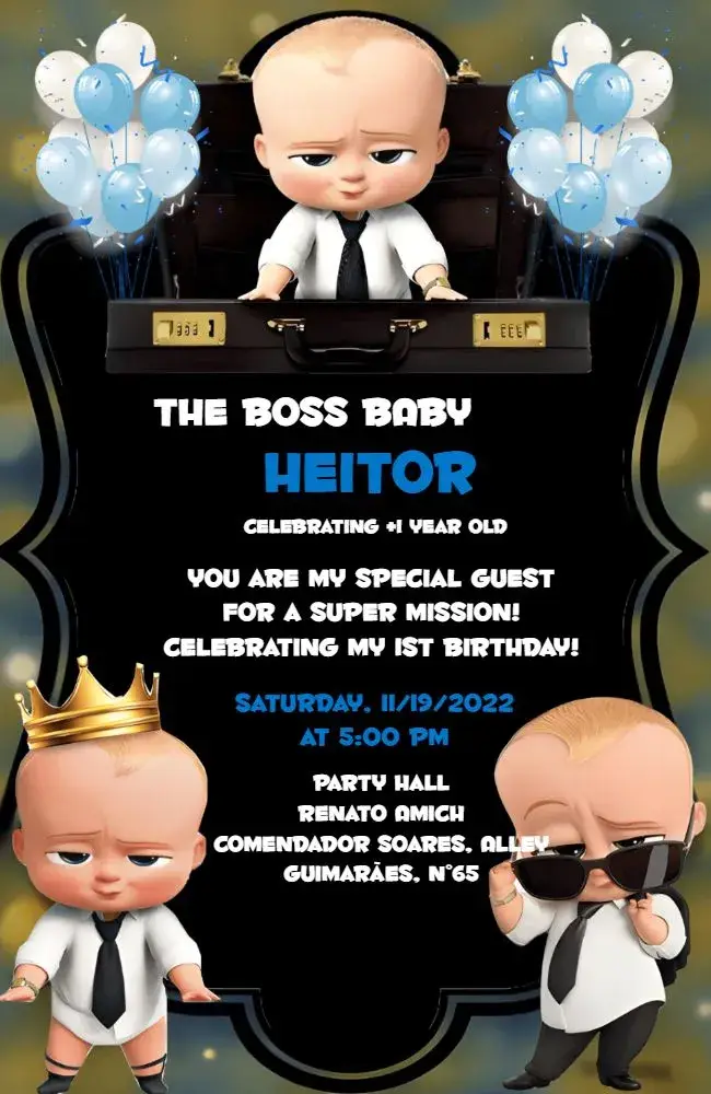 Powerful Boss Baby invitation