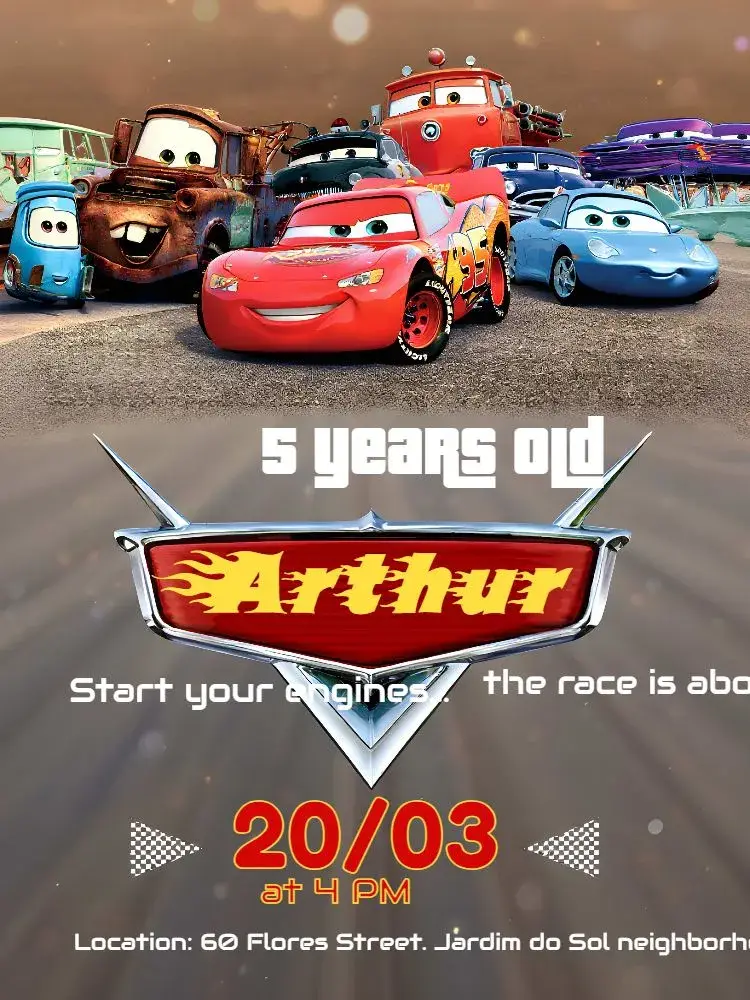 Disney Cars invitation