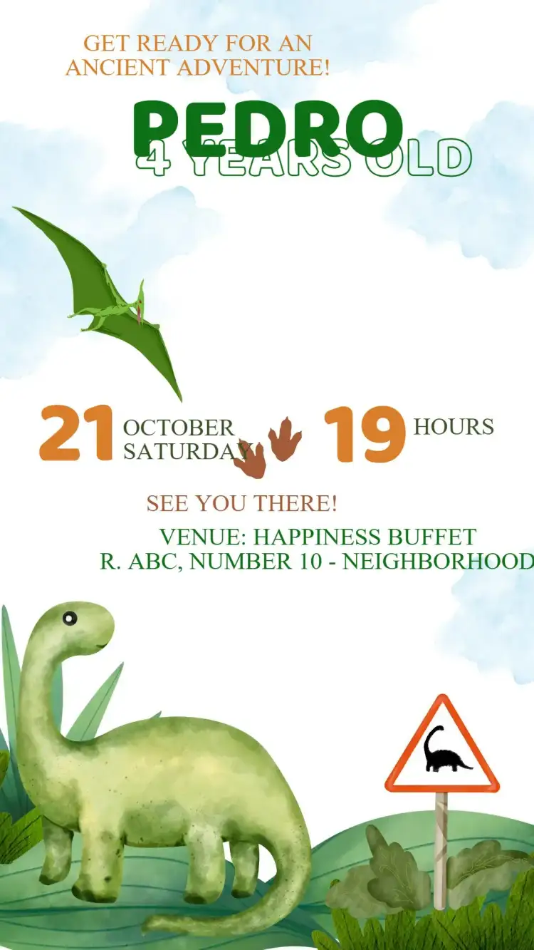 Dinosaur Birthday Invitation