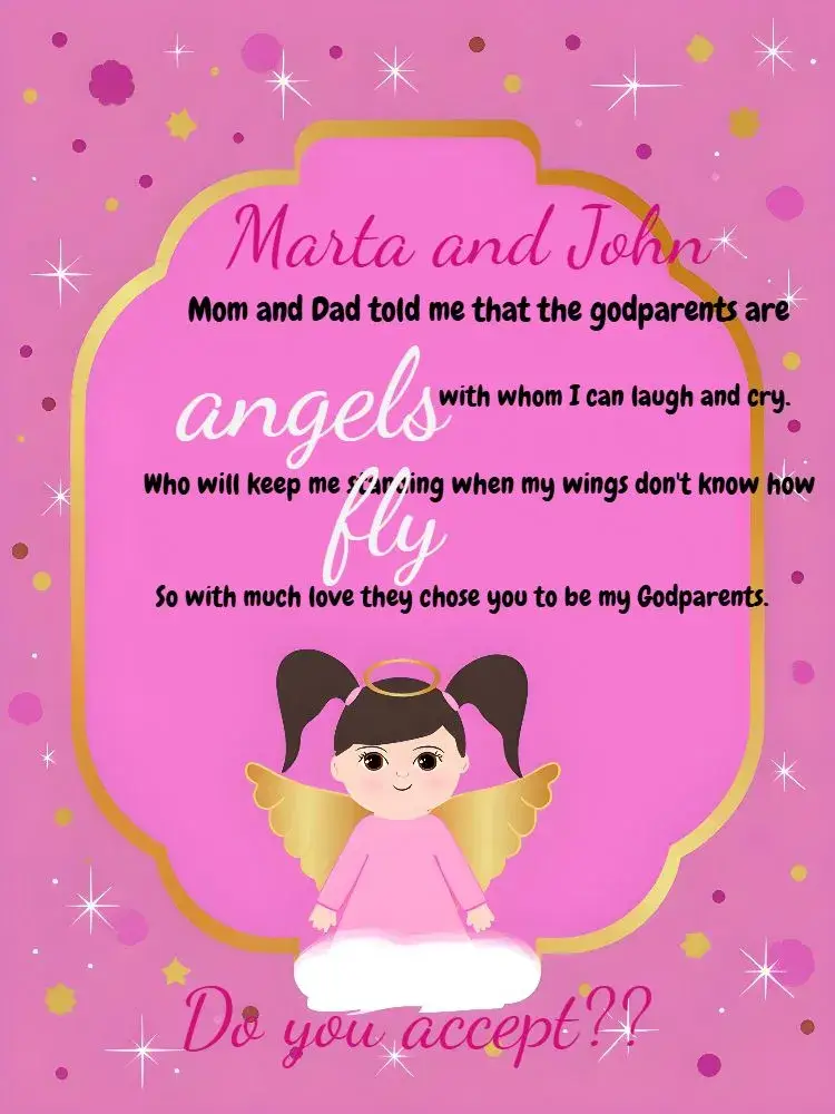 For Godparents Little White Angel invitation