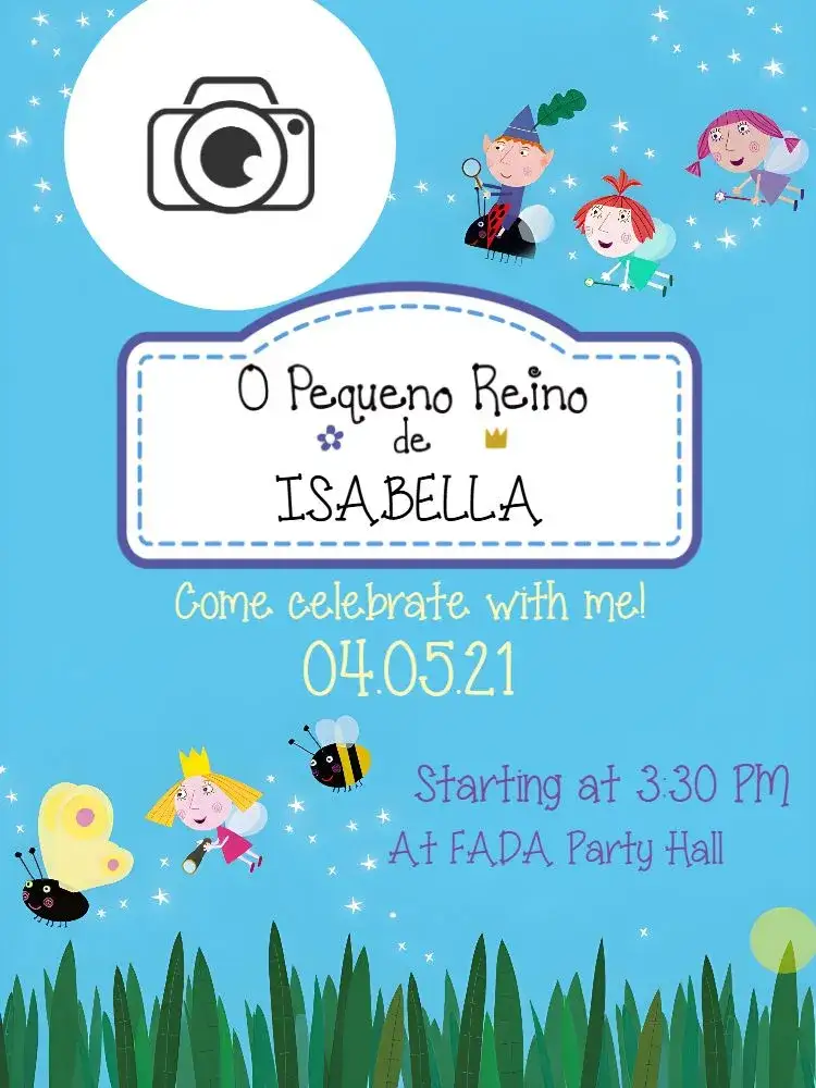 Invitation The Little Kingdom Of Ben And Hooly Holly – Kids' Birthday Party theme colorful, playful, fantasy, childlike, fun
