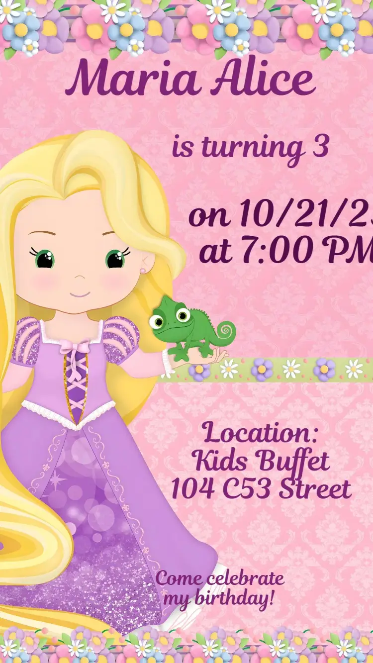 Tangled Baby invitation