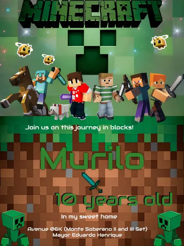 Invite Minecraft editable and customizable