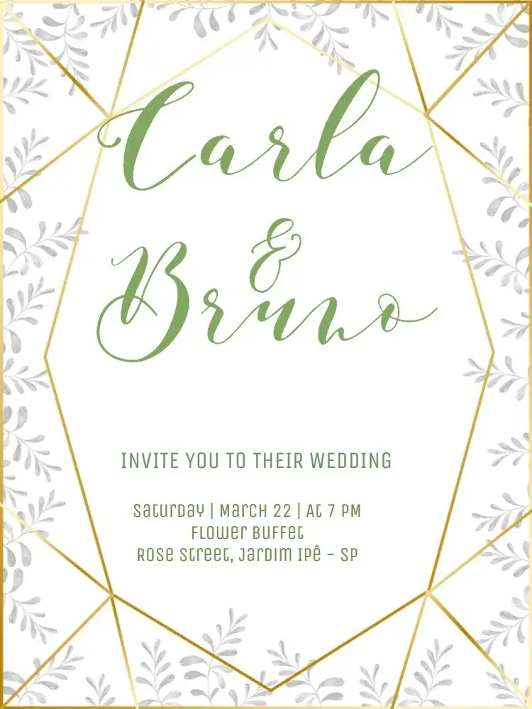 Invitation Elegant Golden Wedding – Wedding theme elegant, golden, delicate, modern, natural, romantic
