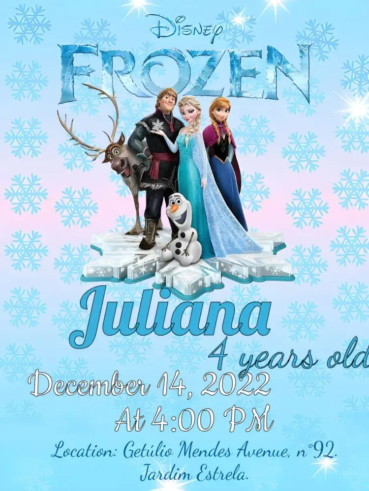 Invite Frozen Snow editable and customizable