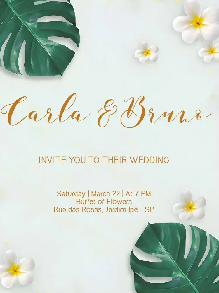 Floral Foliage Wedding invitation