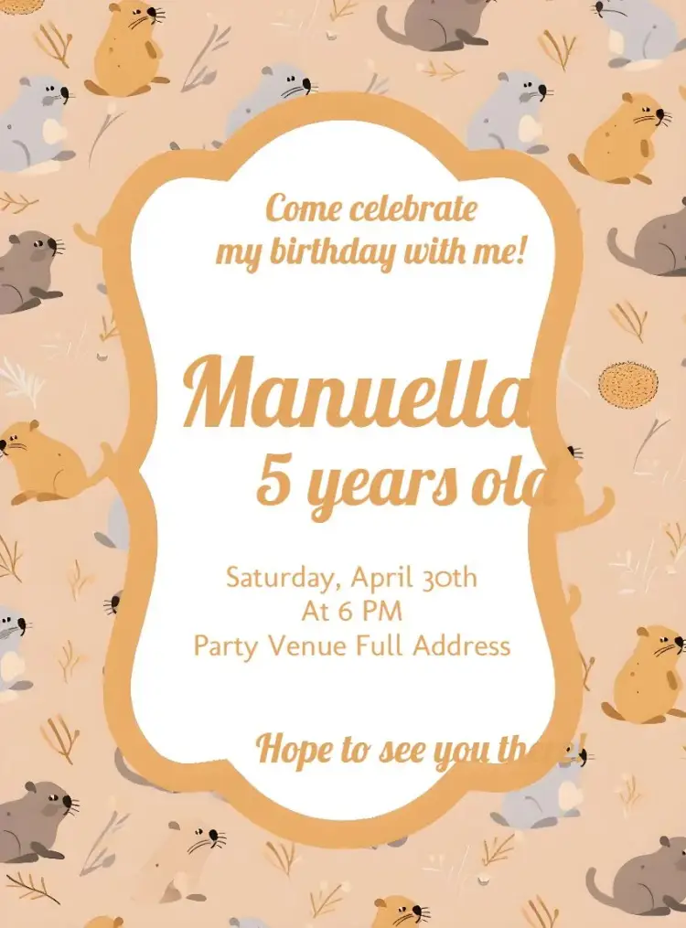 Capybara Capybaras invitation