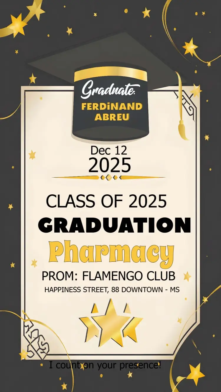 Pharmacy Graduation Black invitation