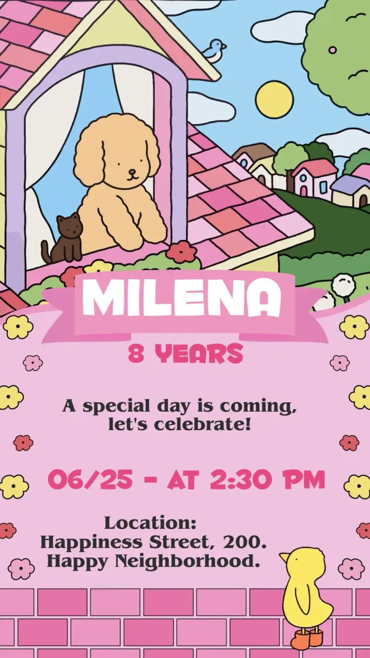Invitation Bobbie Goods Birthday – Kids' Birthday Party theme colorful, playful, childlike, fun-filled, themed