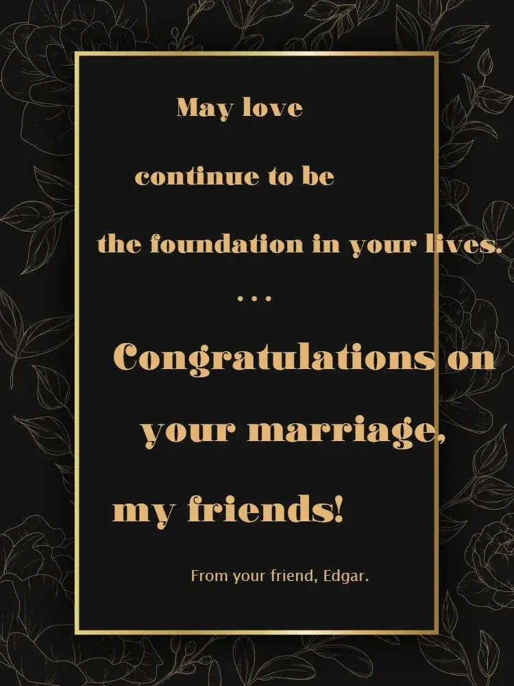 Invitation Golden Floral Wedding Celebration Card – Card theme floral, golden, elegant, modern, romantic, dark