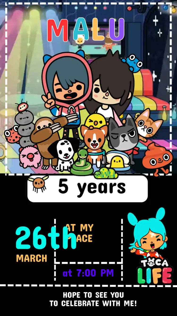 Birthday Invitation Toca Life