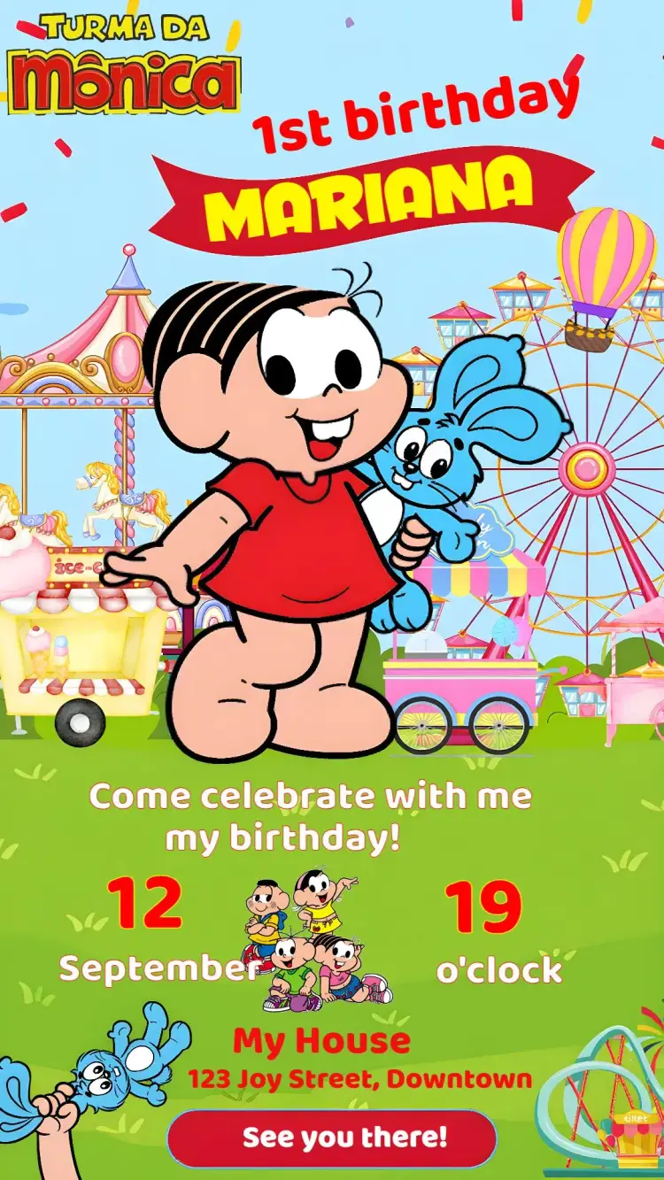 Monica's Gang Amusements invitation