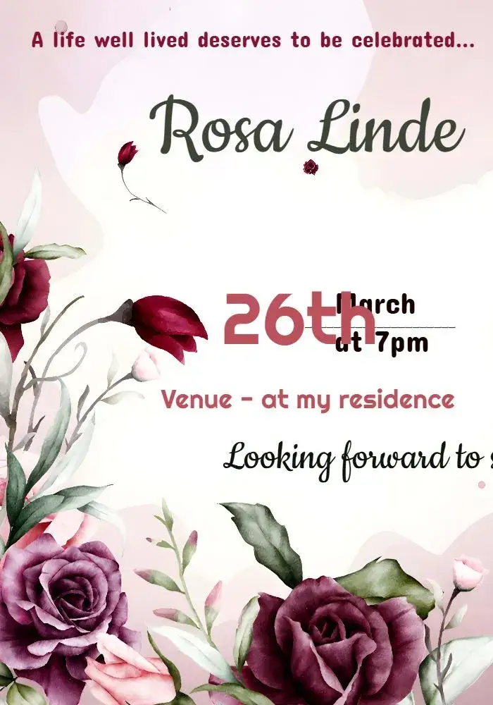 Invitation Wine Floral – Birthday theme floral, elegant, burgundy, modern, vibrant