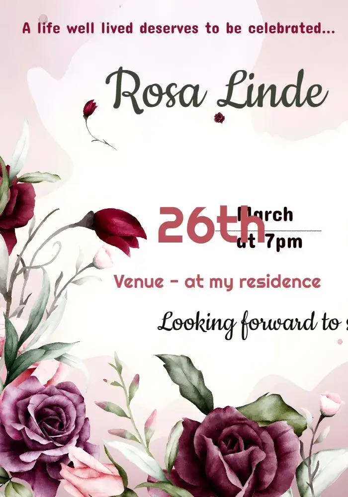 Invite Wine Floral editable and customizable