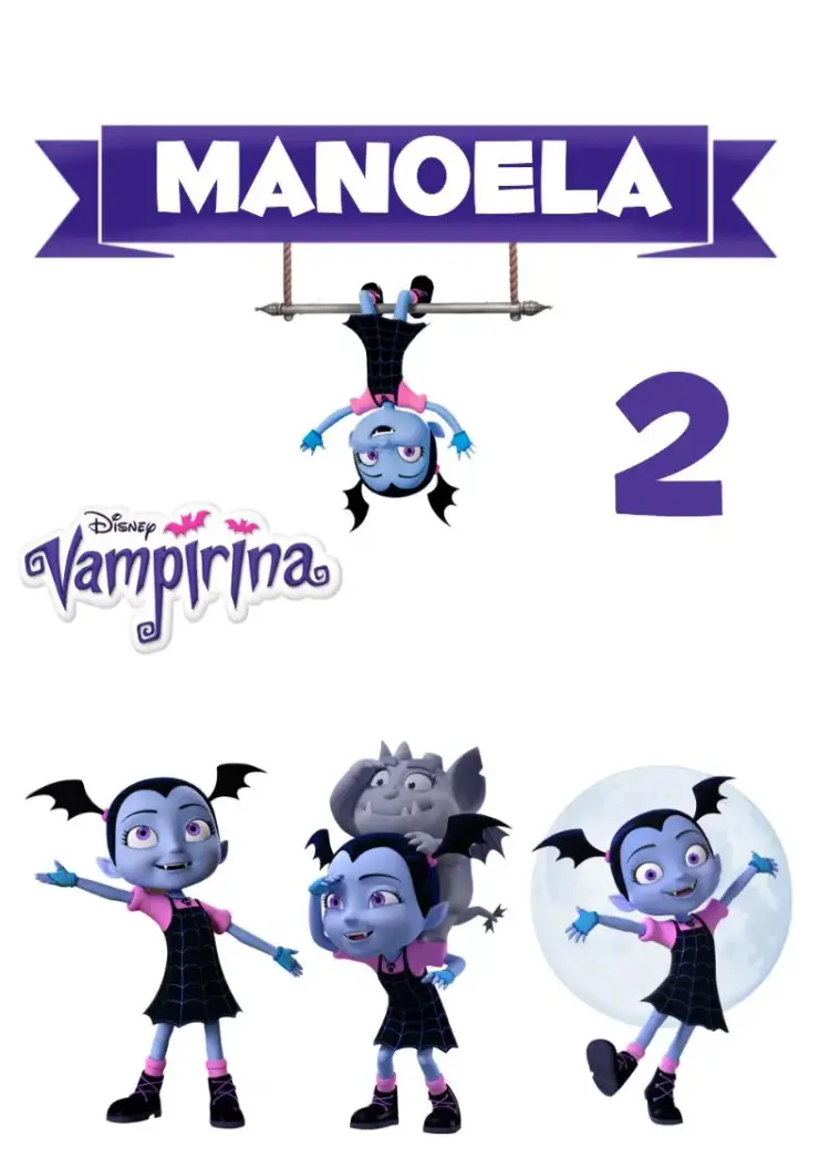 Top Vampirina Lilac Cake Topper invitation