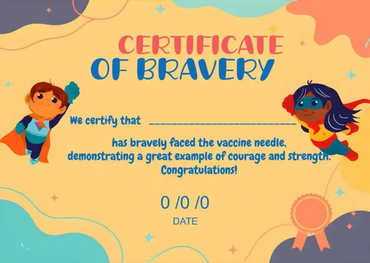 Invitation Art Certificate Of Courage Vaccine – Graduation theme colorful, playful, navy, childlike, fun, charming