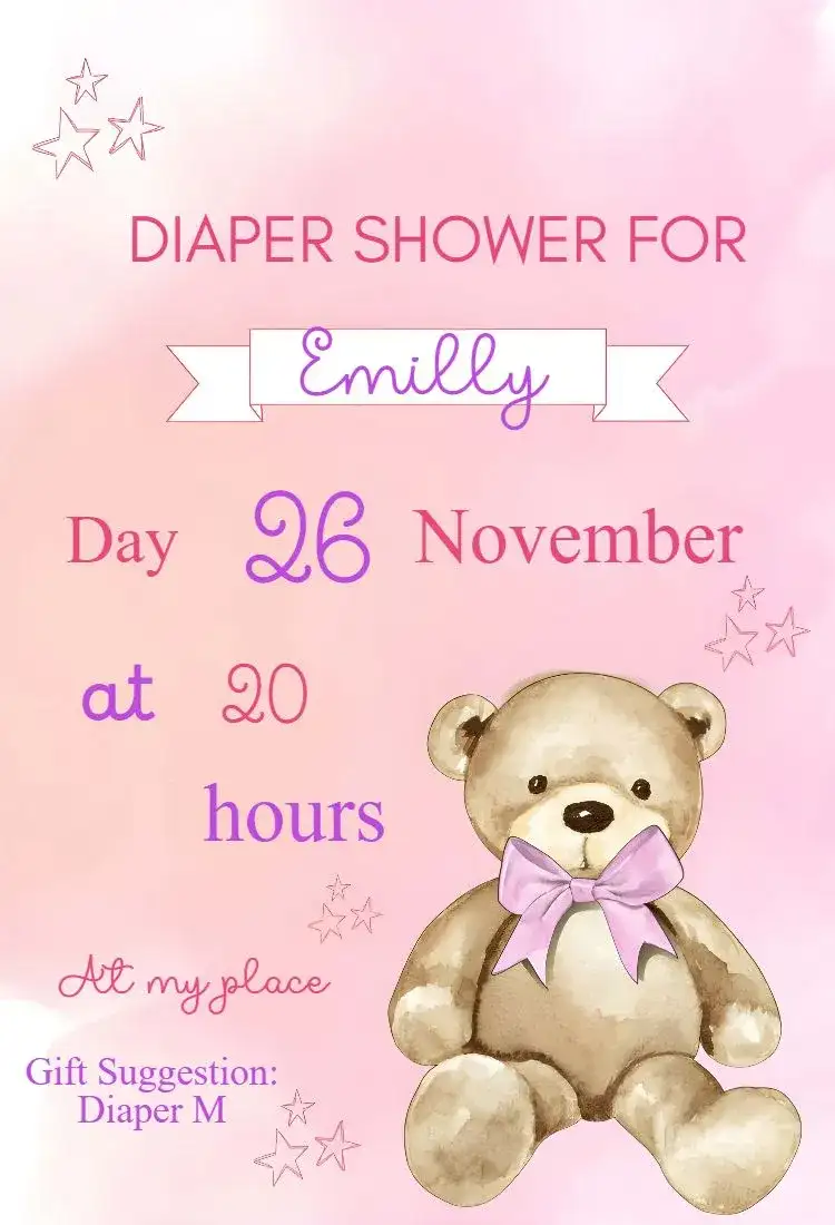 Baby Shower Invitation Little Bear