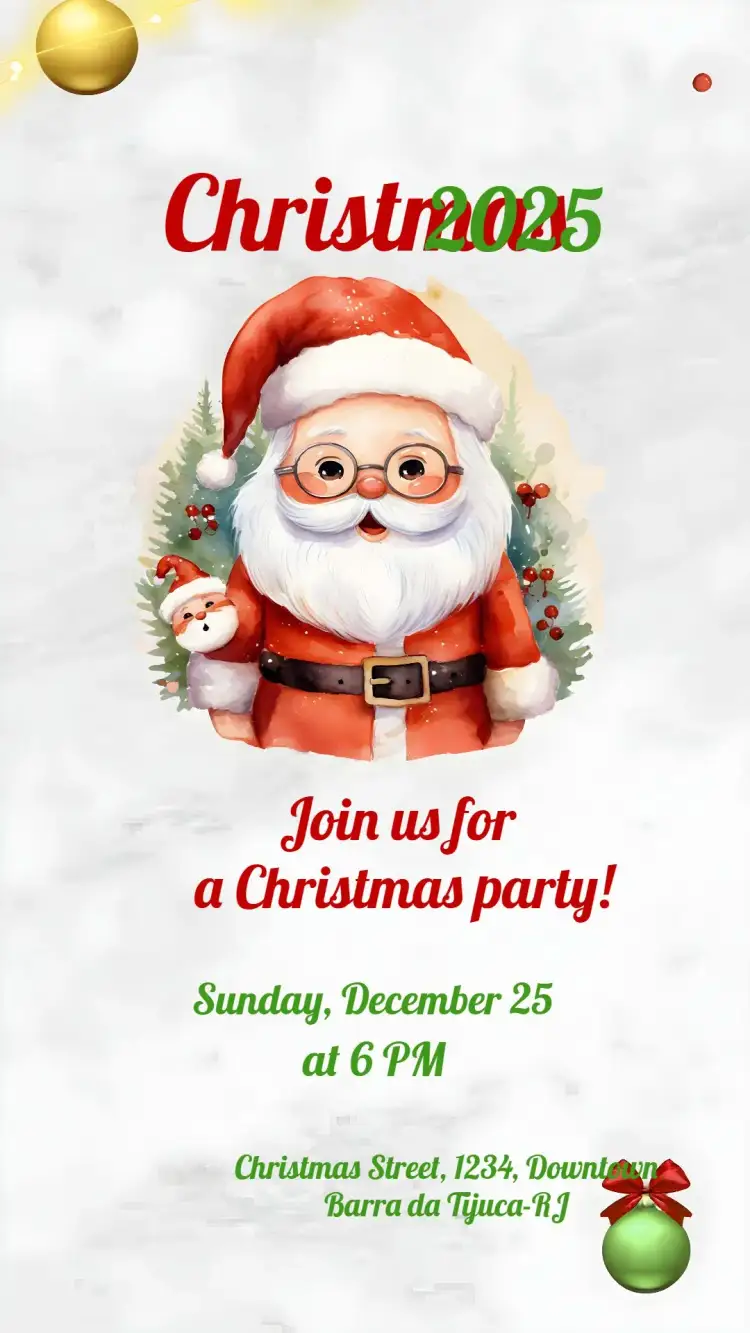 Invitation Christmas Party Dad – Commemorative Dates theme festive, colorful, Christmas-themed, classic, cheerful