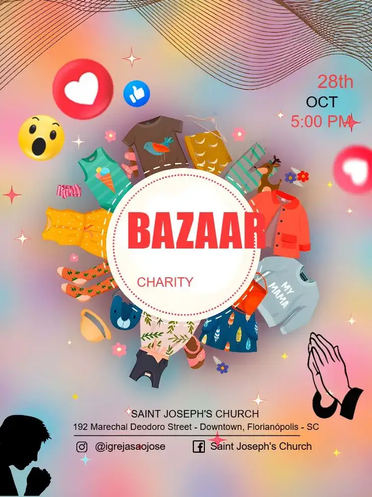 Invitation Digital Church Bazaar Flyer – Baptism theme modern, minimalist, elegant, sustainable, illustration