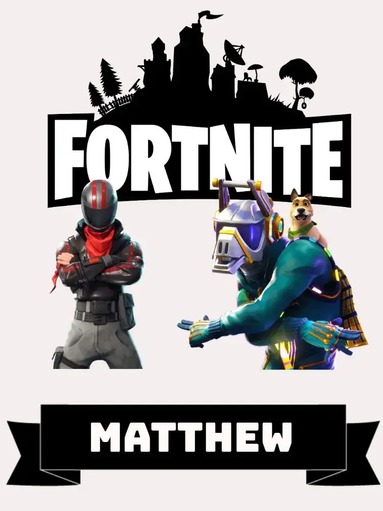 Invitation Fortnite Boy Cake Topper – Cake topper theme colorful, modern, youthful, fun, themed, videogame