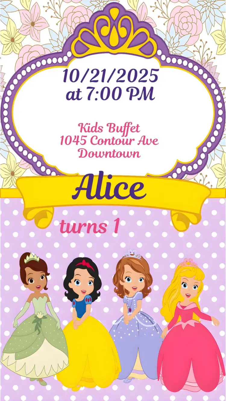 Disney Princesses invitation
