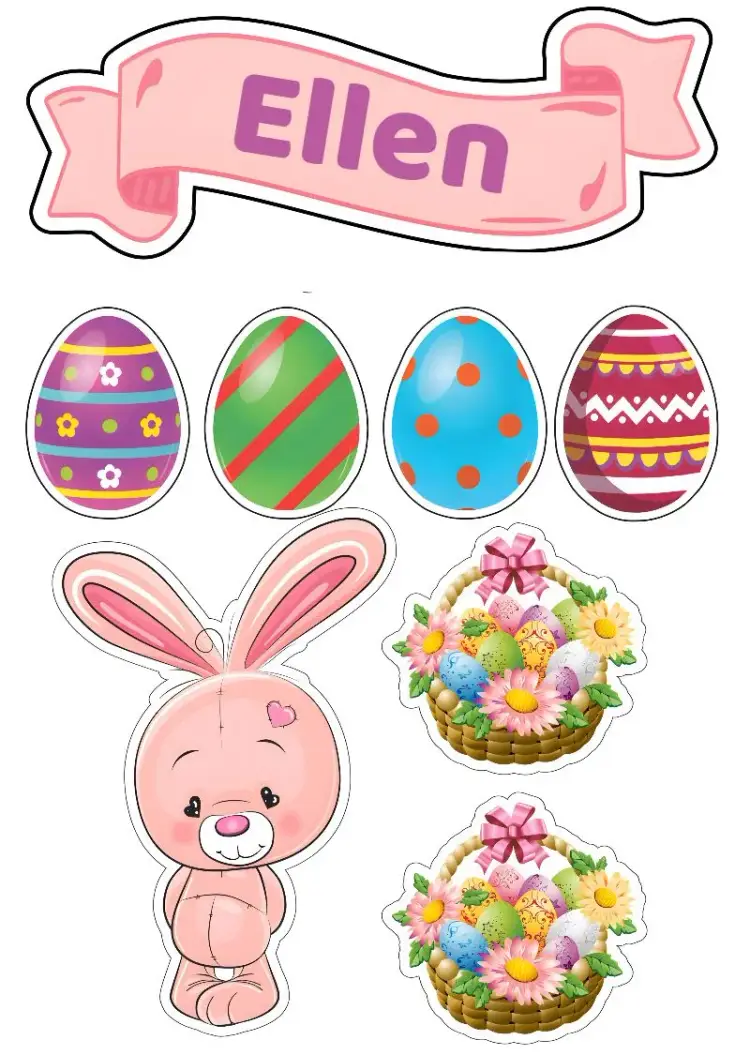Easter Cake Topper Printable invitation