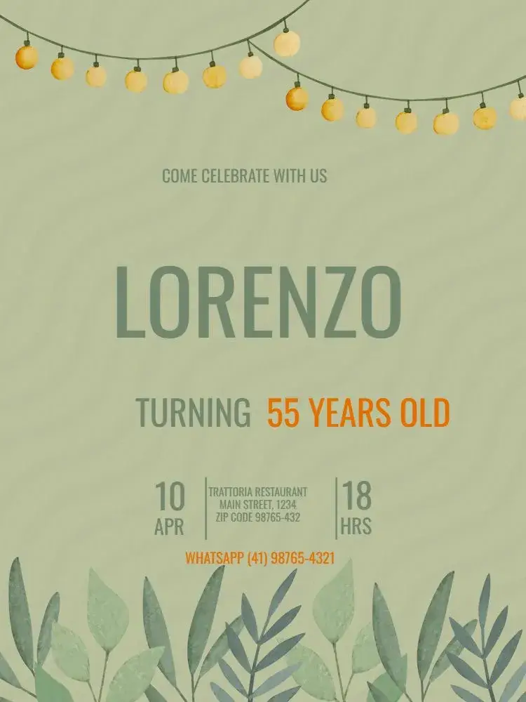 Masculine Green Adult invitation