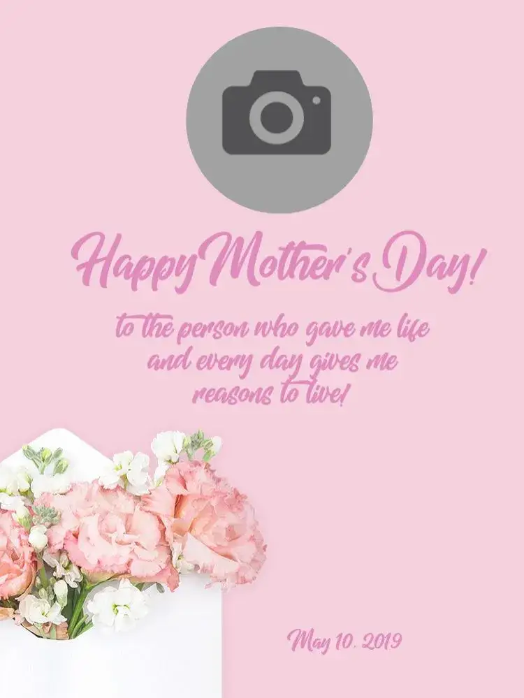 Invitation Mother's Day Post With Gift Photo – Commemorative Dates theme pink, delicate, romantic, modern, floral, minimalist