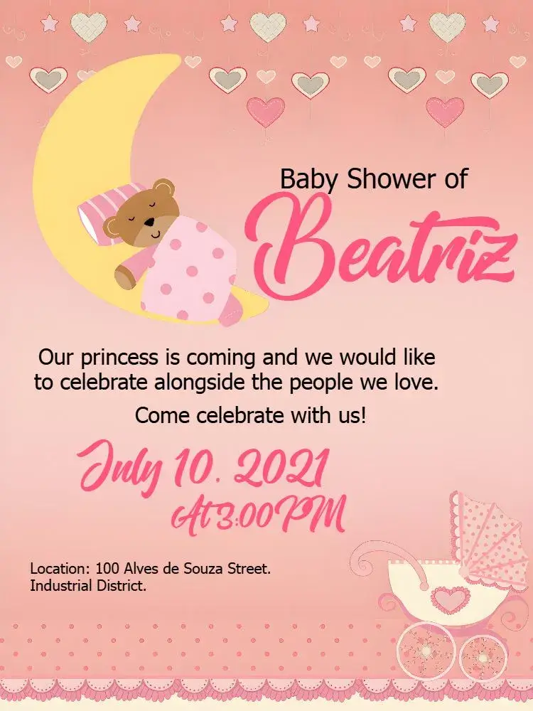 Black Teddy Bear Diaper Shower invitation