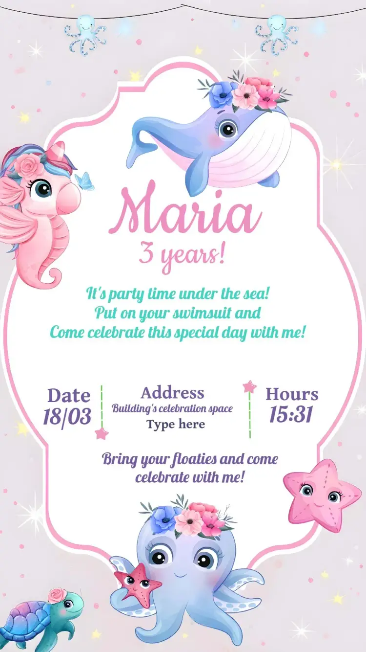 Under the Sea Bubbles invitation