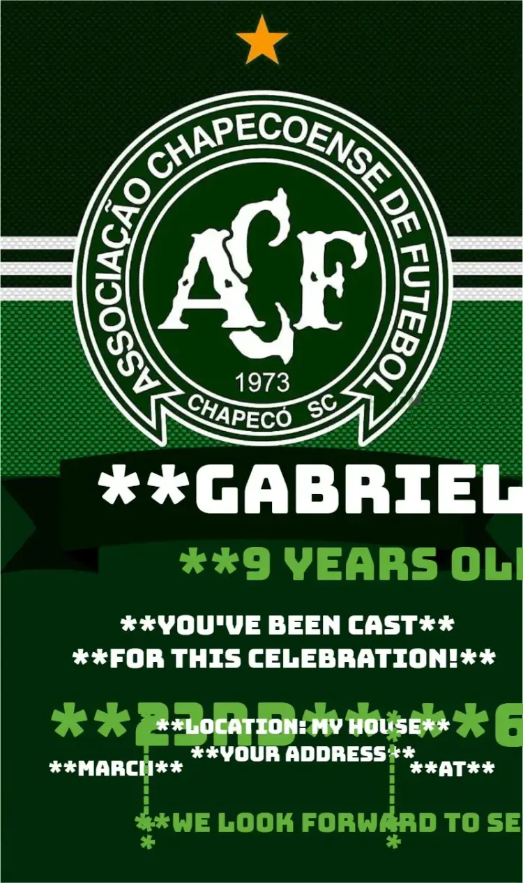 Invite Chapecoense 1 editable and customizable