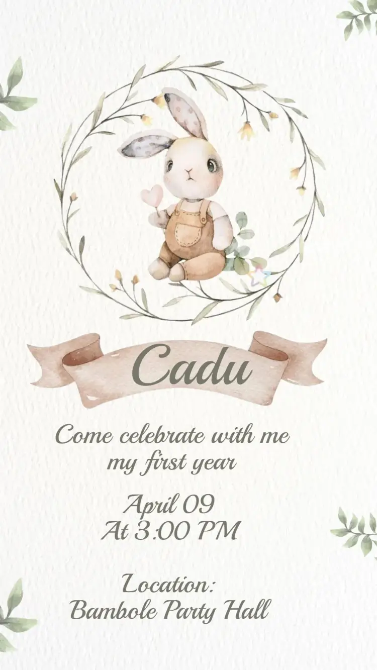 Editable Easter Theme Birthday Digital Invitation
