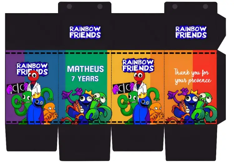 Rainbow Friends Milk Box Mold invitation