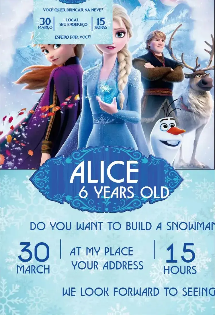 Invite Frozen 3 editable and customizable