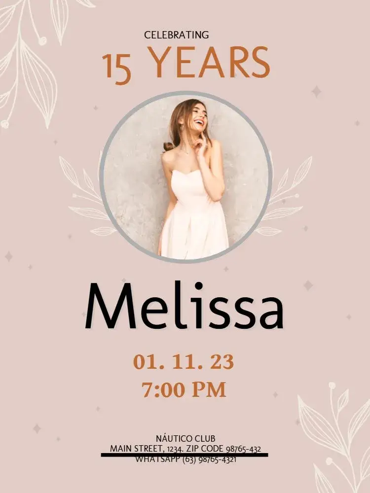 15 Years Old With Young Photo invitation