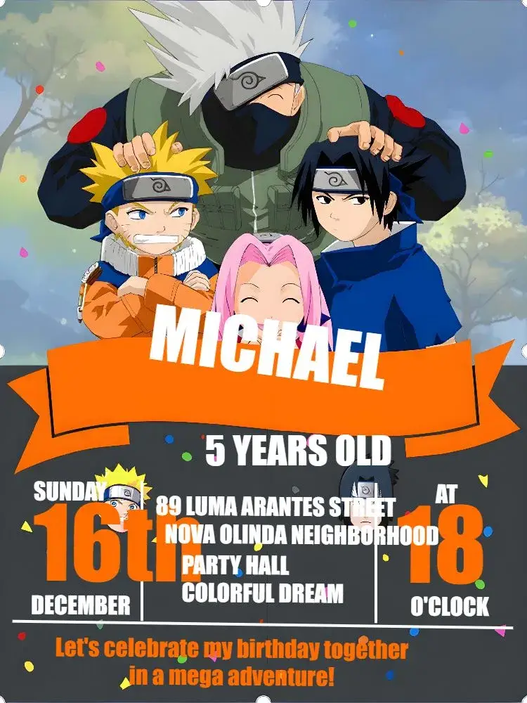 Black Naruto invitation