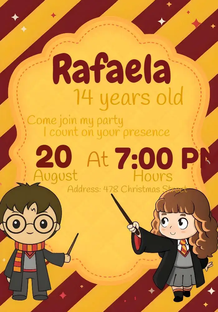 Harry Potter Red invitation