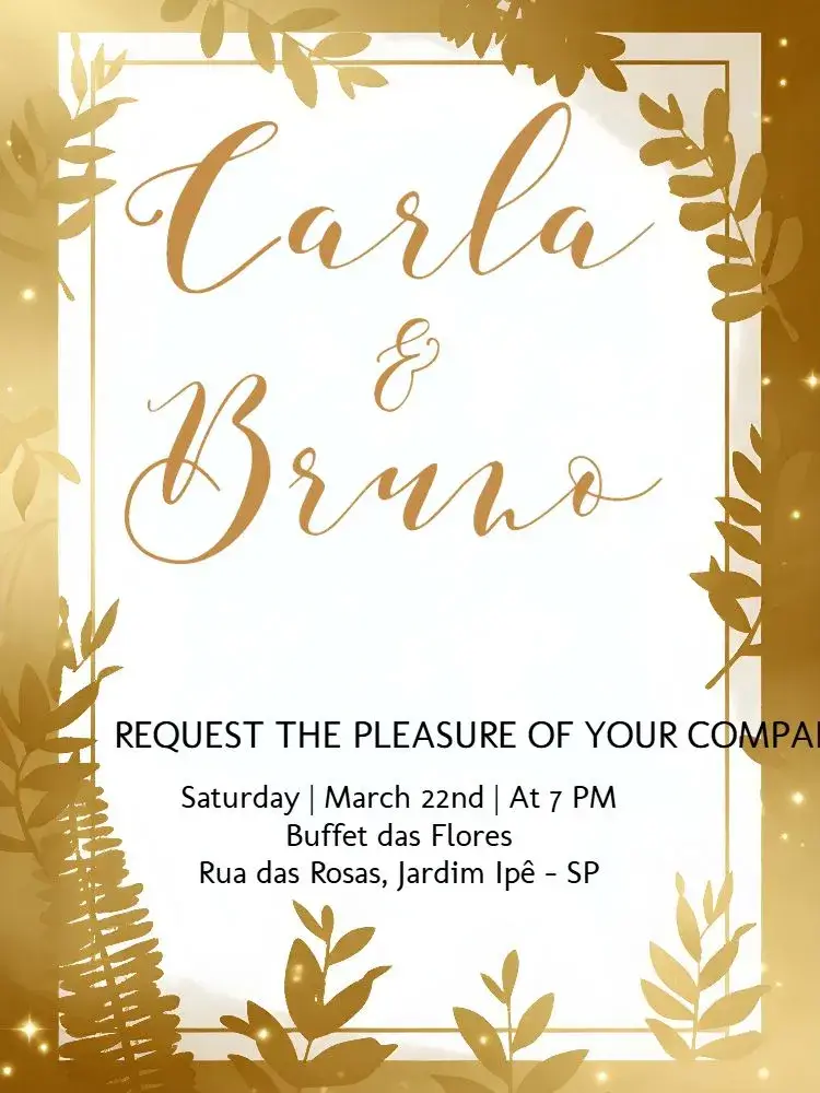 Modern Foliage Wedding invitation