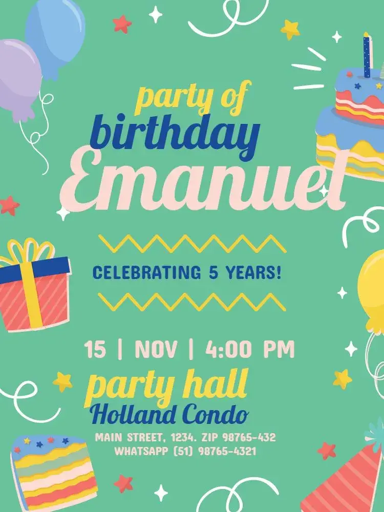 For Colorful Kids Boy invitation