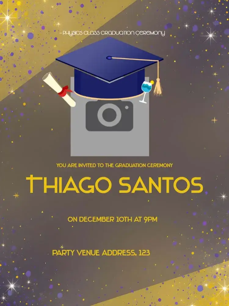 Invitation Graduation With College Photo – Graduation theme modern, elegant, minimalist, colorful, photographic, festive